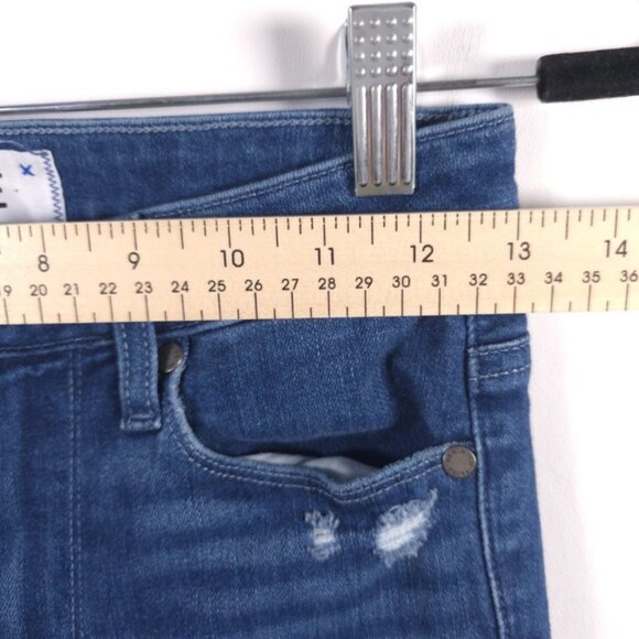 PAIGE‎ HOXTON SLIM Distressed Raw Hem Jeans Stretch Size 25 - Picture 7 of 13